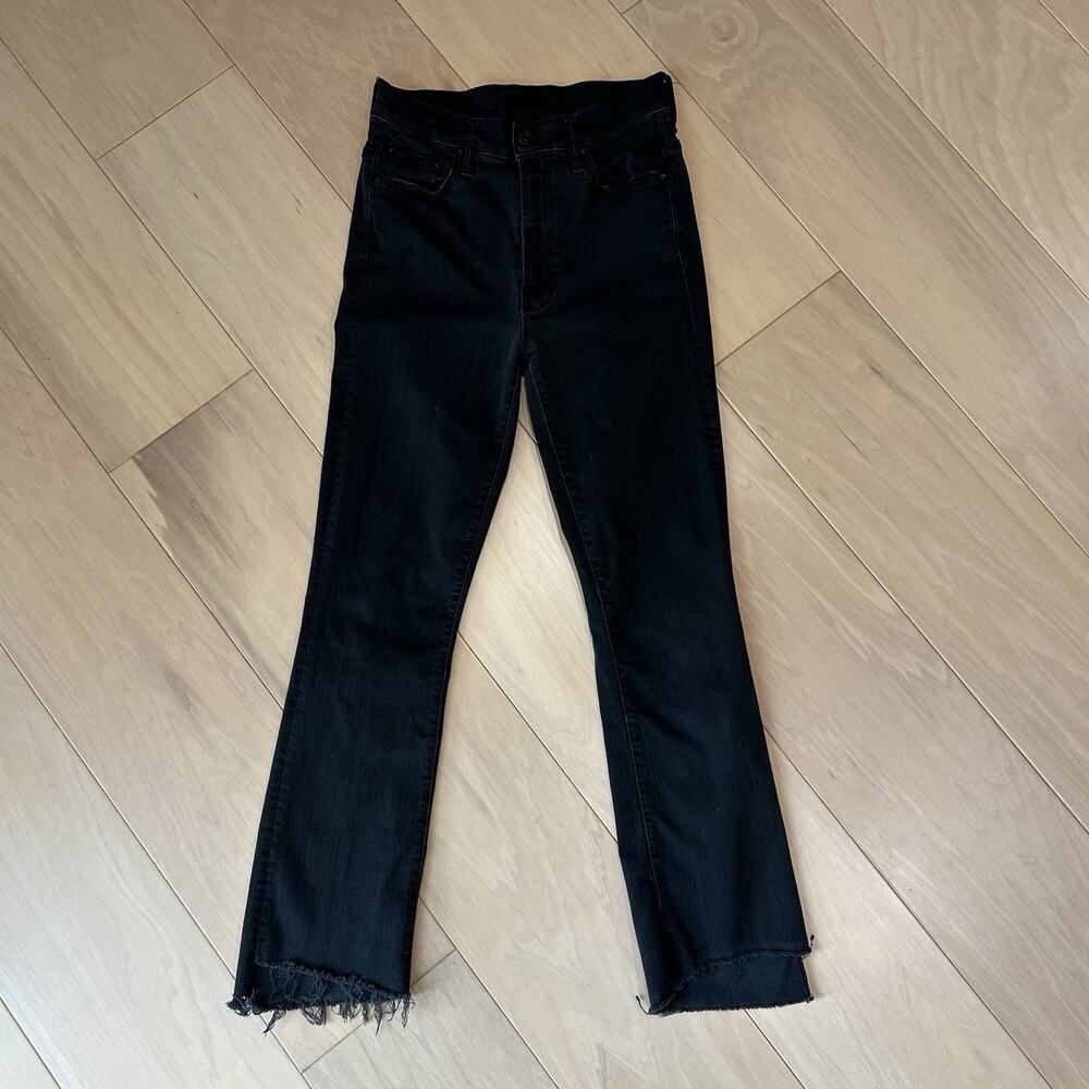 Mother Insider Crop Step Fray Not Guilty Black Jeans Women’s 26